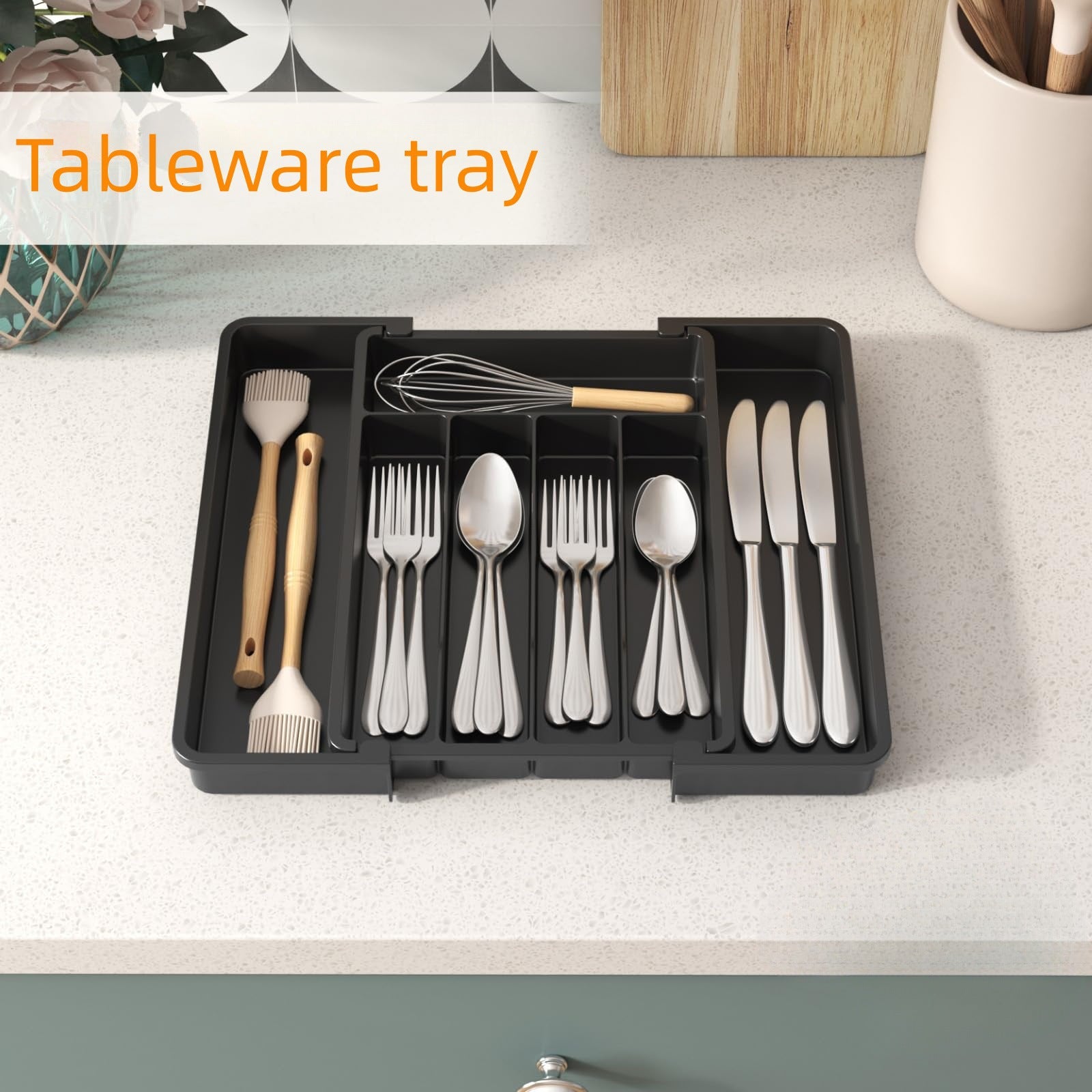 Expandable Kitchen Drawer Organizer For Utensils